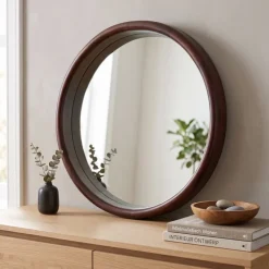 Light en Living Spiegel 55x10x55 cm DENAHI hout roodbruin