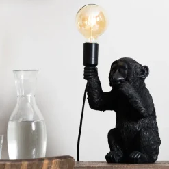 Light en Living Tafellamp aap zwart - Speelse verlichting voor jouw interieur