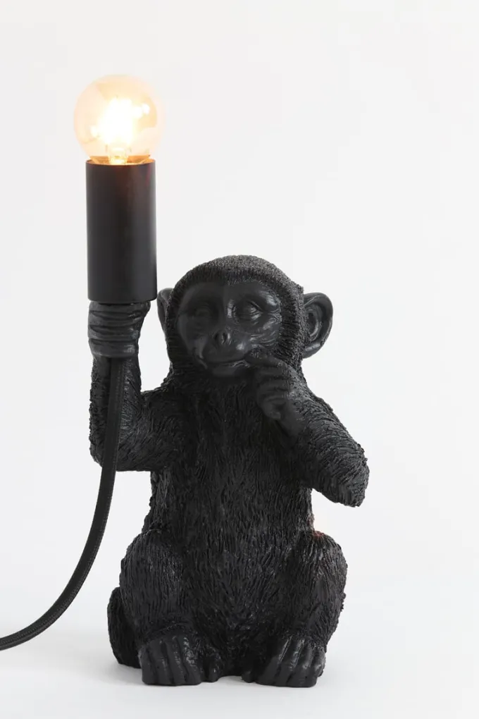 Light en Living Tafellamp aap zwart - Speelse verlichting voor jouw interieur