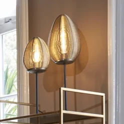Light en Living Tafellamp Ø20×67 cm YAELLE antiek brons+mat zwart