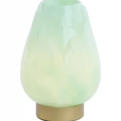 Light en Living Tafellamp Ginny LED op batterij mintgroen goud 19,5 cm