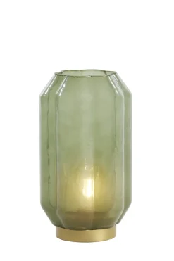 Light en Living Tafellamp LED Ø15x27 cm YVIAS glas melk groen+goud