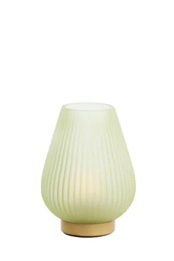 Light en Living Tafellamp LED TAJERA glas mat licht groen+goud - 2 afmetingen