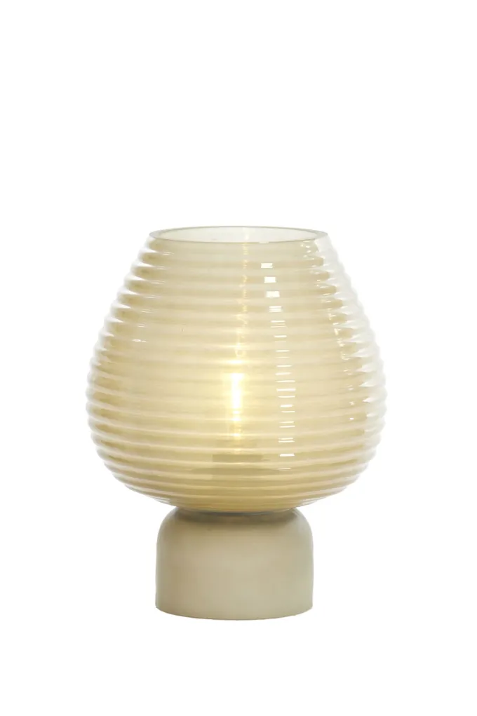 Light en Living Tafellamp LED Ø18x23 cm ALENNA glas groen grijs