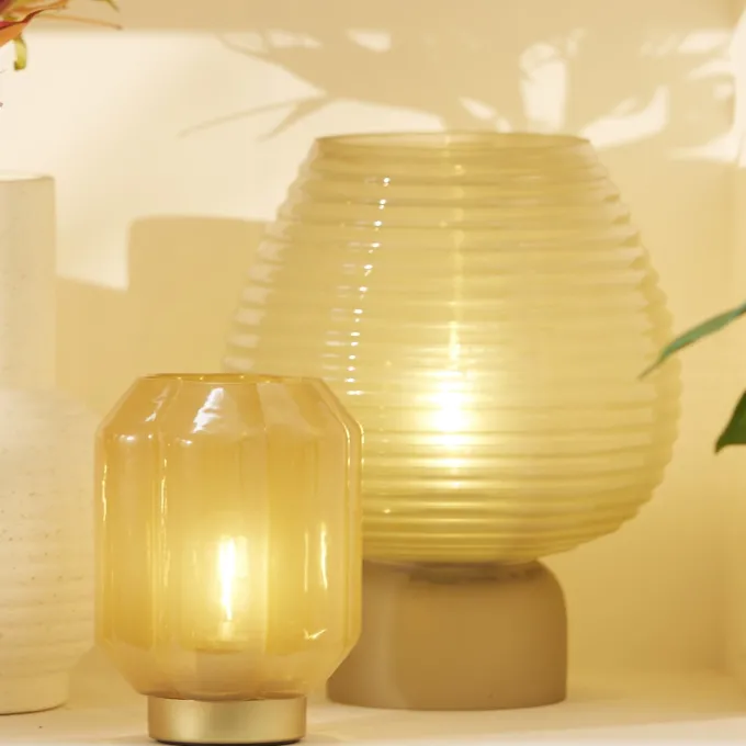 Light en Living Tafellamp LED Ø18x23 cm ALENNA glas groen grijs