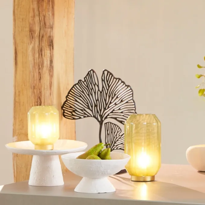 Light en Living Tafellamp LED Ø13x16,5 cm YVIAS glas melk groen+goud