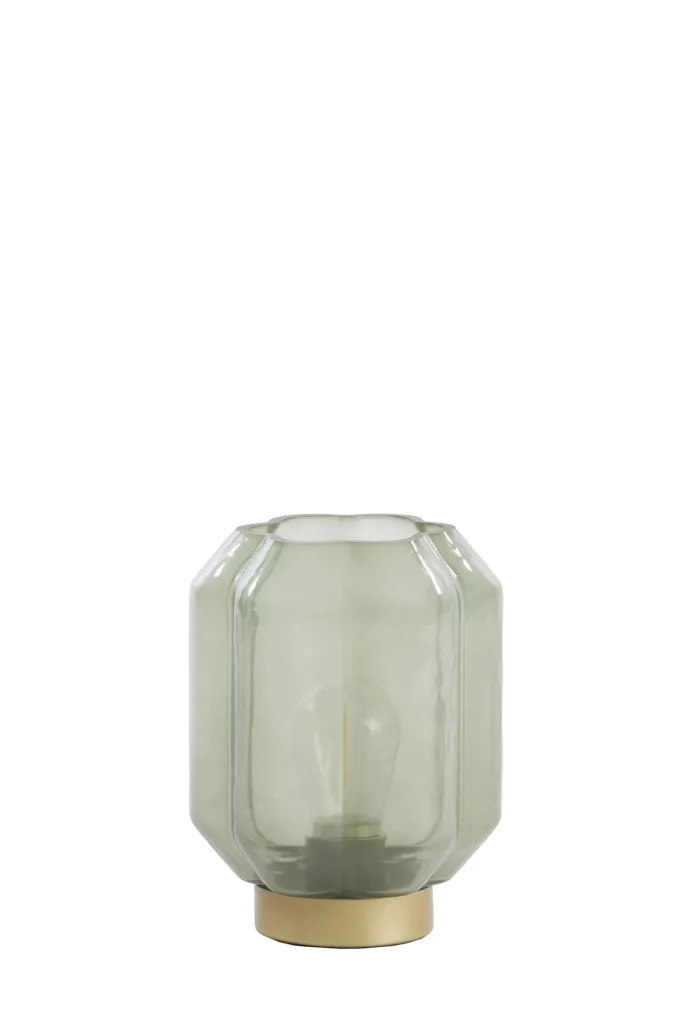 Light en Living Tafellamp LED Ø13x16,5 cm YVIAS glas melk groen+goud