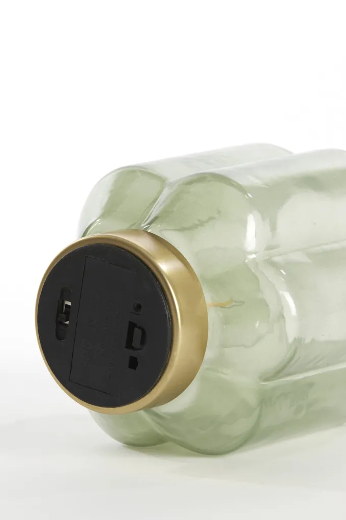 Light en Living Tafellamp LED Ø13x16,5 cm YVIAS glas melk groen+goud