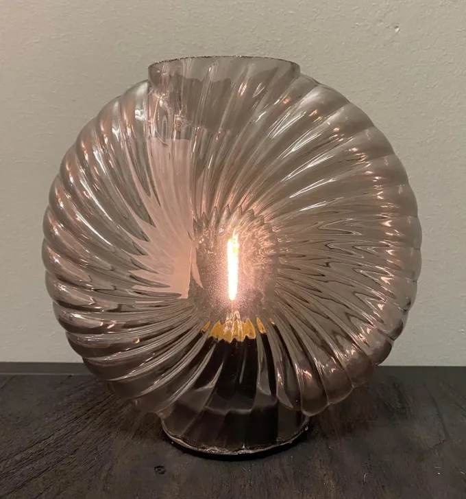 Light en Living Tafellamp LED MILADO glas zand - 16,5 x 7 x 16,5 cm