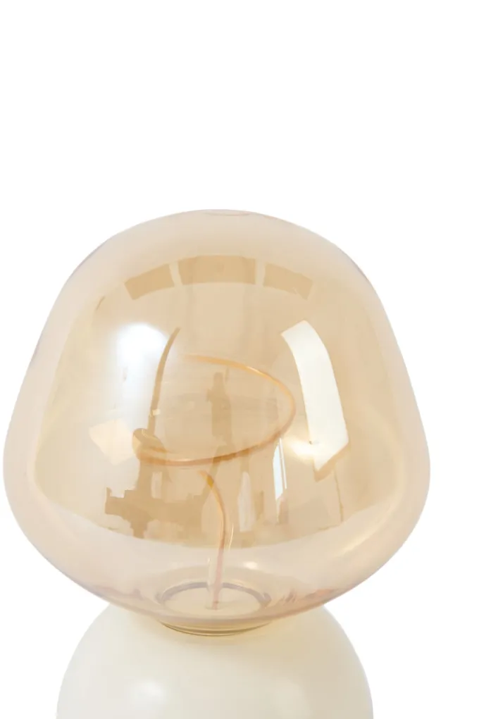 Light en Living Tafellamp LED Ø12,5x19,5 cm VAZYR crème+glas amber