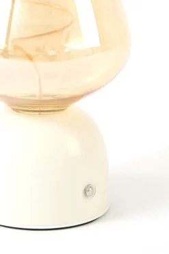 Light en Living Tafellamp LED Ø12,5x19,5 cm VAZYR crème+glas amber