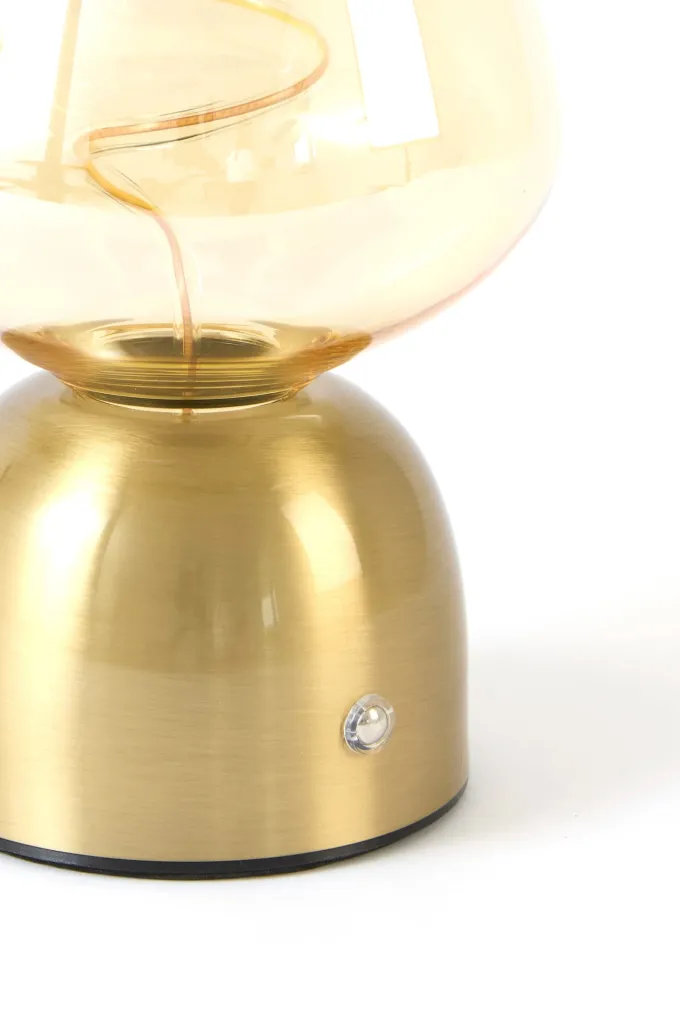 Light en Living Tafellamp LED Ø12,5x19,5 cm VAZYR goud+glas amber