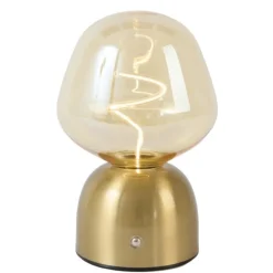Light en Living Tafellamp LED Ø12,5x19,5 cm VAZYR goud+glas amber
