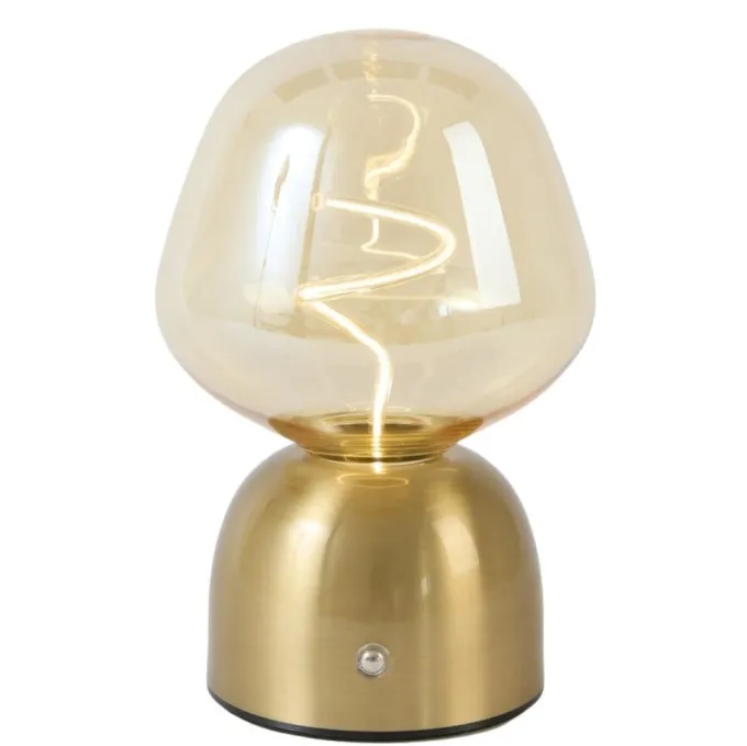 Light en Living Tafellamp LED Ø12,5x19,5 cm VAZYR goud+glas amber