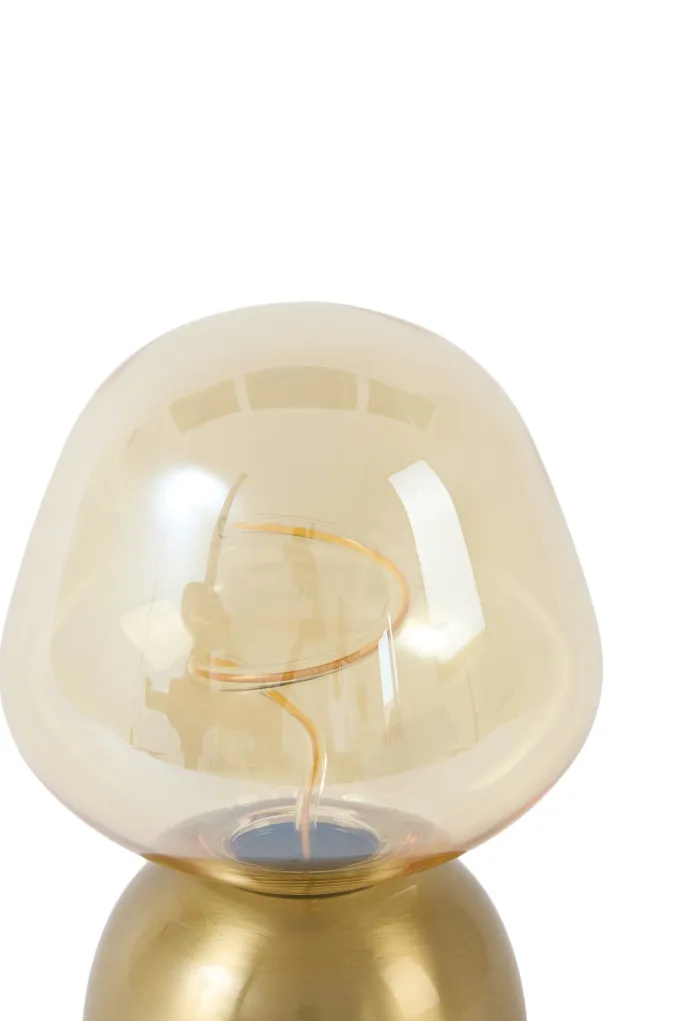 Light en Living Tafellamp LED Ø12,5x19,5 cm VAZYR goud+glas amber