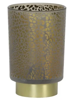Light en Living Tafellamp LEOPARD Glas Lichtgrijs klein - Stijlvolle Glazen Verlichting