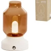 Light en Living Tafellamp Merey LED oplaadbaar bruin crème 19 cm