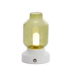 Light en Living Tafellamp Merey LED oplaadbaar groen crème 19 cm