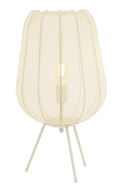 Light en Living Tafellamp PLUMERIA Zand Ø34x60 cm - Sfeervolle Verlichting