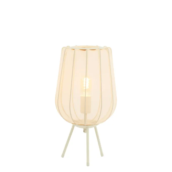 Light en Living Tafellamp PLUMERIA Zand Ø25x45 cm - Light & Living