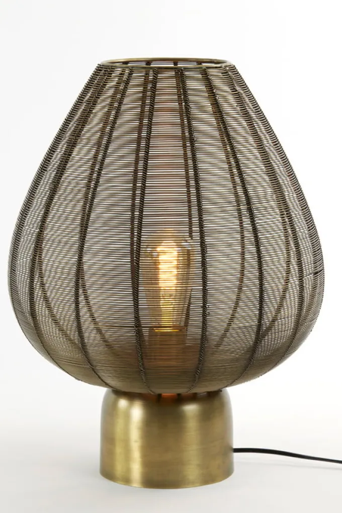 Light en Living Tafellamp Suneko antiek brons - Ø 25 x 34 cm van Light & Living
