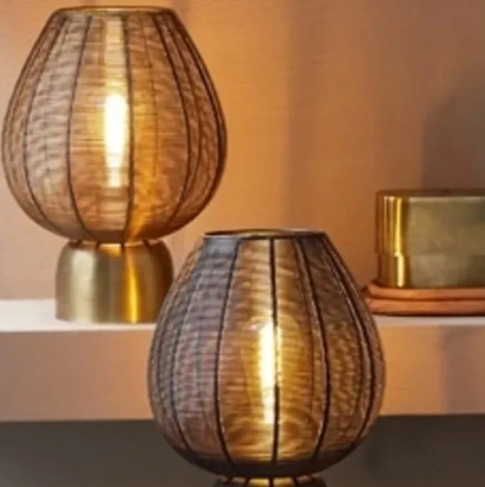Light en Living Tafellamp Suneko antiek brons - Ø 25 x 34 cm van Light & Living