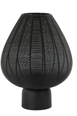 Light en Living Tafellamp Suneko zwart - Ø 35 x 46 cm van Light & Living