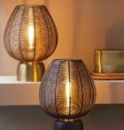 Light en Living Tafellamp Suneko zwart - Ø 35 x 46 cm van Light & Living
