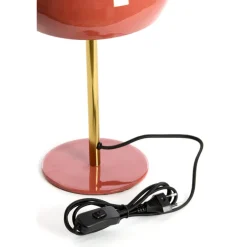 Light en Living Tafellamp SURIN Ø22x34 cm - Glans Koraal en Goud