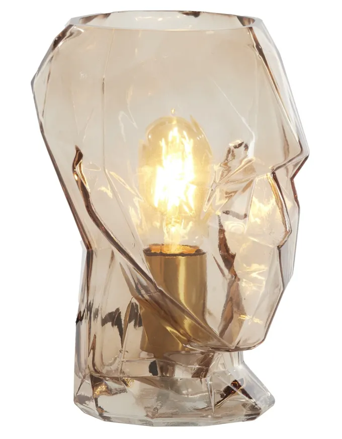 Light en Living Tafellamp Ø19x25 cm HEAD glas bruin man