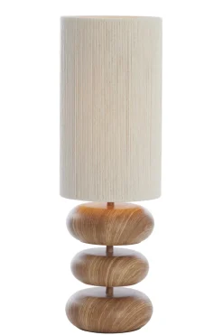 Light en Living Tafellamp Ø22x67,5 cm DANIALO hout print naturel+touw crème