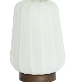 Light en Living Tafellamp Ø30x41,5 cm BIBURY hout print donker bruin+wit