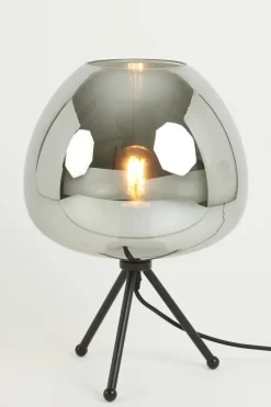 Light en Living Tafellamp Ø30x43 cm MAYSON mat zwart met smoke glas