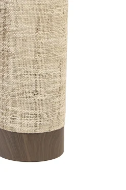 Light en Living Tafellamp Ø12x42,5 cm BRYLO hout print d bruin+linnen naturl