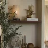 Light en Living Tafellamp Ø16x35 cm BRYLO hout print d bruin+linnen naturel