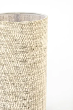 Light en Living Tafellamp Ø16x35 cm BRYLO hout print d bruin+linnen naturel