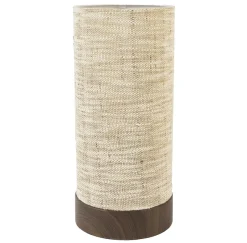 Light en Living Tafellamp Ø16x35 cm BRYLO hout print d bruin+linnen naturel