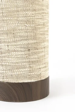 Light en Living Tafellamp Ø16x35 cm BRYLO hout print d bruin+linnen naturel
