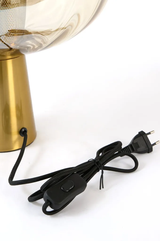 Light en Living Tafellamp Ø35x38 cm MINDELO glas amber+goud