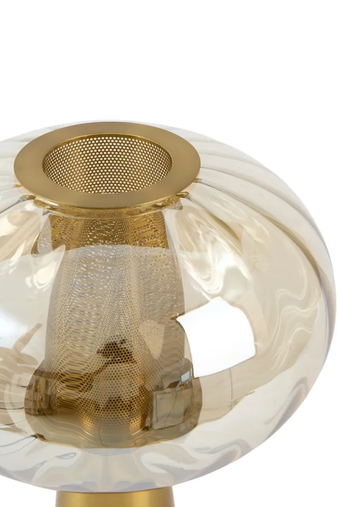 Light en Living Tafellamp Ø35x38 cm MINDELO glas amber+goud