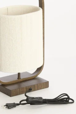 Light en Living Tafellamp 22,5x15x37,5 cm LECCE donkerbruin + touw naturel