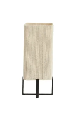 Light en Living Tafellamp 21,5X21,5X50,5 Cm WYN Mat zwart+touw creme