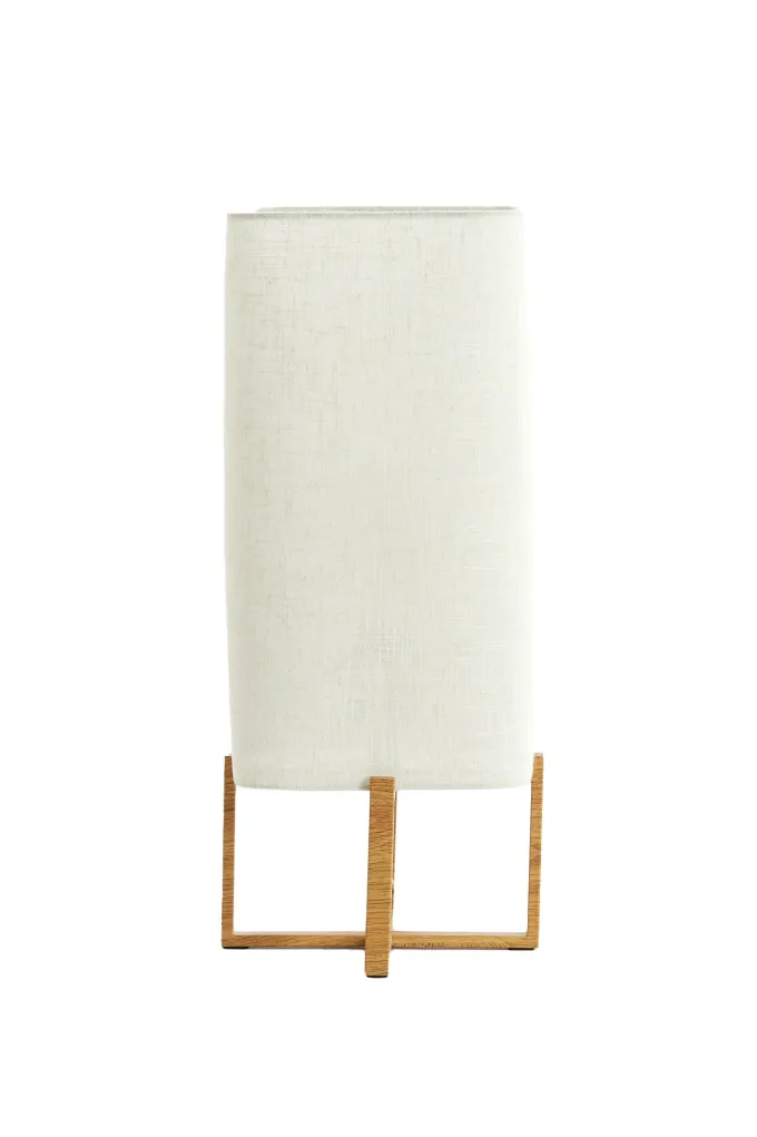 Light en Living Tafellamp 21,5X21,5X50,5 Cm WYN hout Natur+Linen Creme