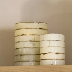 Light en Living Theelicht DRONERI Ø10x13 cm – Glas Helder + Crème | Light & Living - Copy