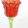 Light en Living Theelicht op voet Ø10,5x22,5 cm FLOWALY glas groen+rood