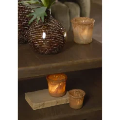 Light en Living Theelicht Ø10x10 cm MYRON glas licht oranje