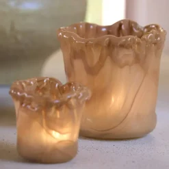 Light en Living Theelicht Ø10x10 cm MYRON glas licht oranje