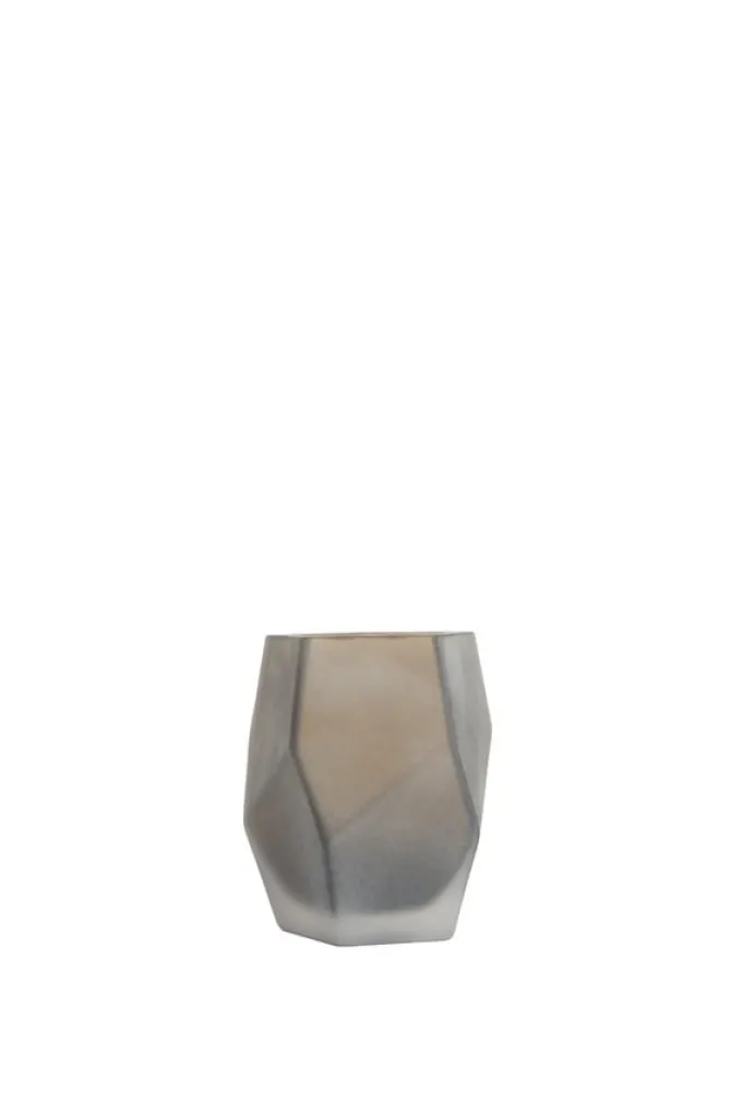 Light en Living Theelicht Ø8x10 cm NOBLE glas mat donker bruin