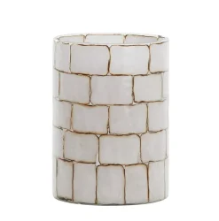 Light en Living Theelicht Ø14x20 cm DRONERO glas transparant+wit