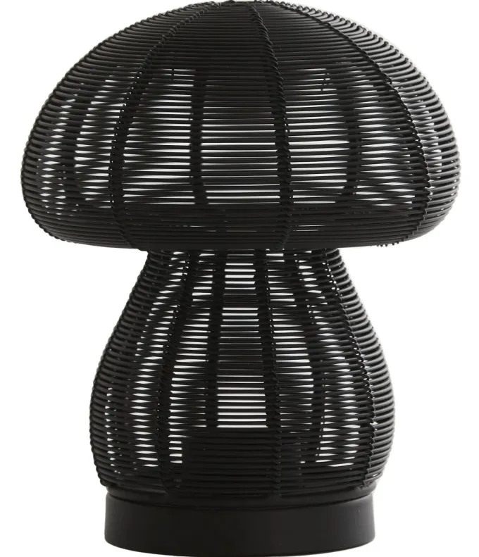 Light en Living Theelicht Ø15x18 cm MUSHROOM mat zwart